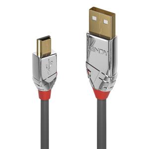 Cable - USB Type A Male To Mini-b Male - Cromoline - 7.5m - Grey