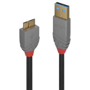 Cable - USB2.0 Type A Male To Micro Type B Male - Anthraline - 50cm - Black