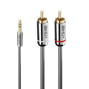 Audio Cable - 3.5mm Male To Dual Phono Male - Cromoline - 3m - Black