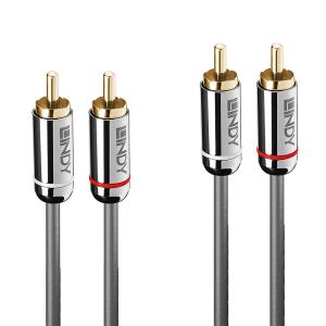 Audio Cable - Dual Phono Male To Male - Cromoline - 2m - Black