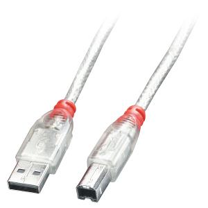 Cable - USB2.0 Type A Male To USB Type-b Male - Transparent - 3m