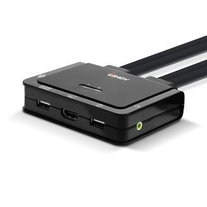Audio KVM Switch Compact 2 Port Hdmi 2.0 18g USB 2.0