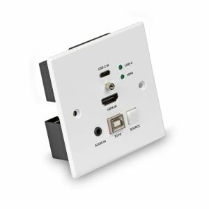 CAT6 Hdmi 4k60 & Type C Hdbaset Uk Wall Plate KVM Extender, Transmitter 150m