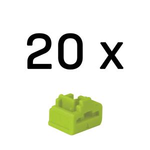 Rj-45 Port Blockers Without Key - Pack Of 20 Green