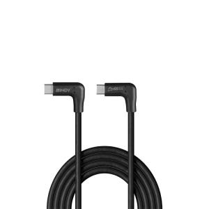 Cable - USB-c Male - USB-c  Male - 50cm - 2 X 90 Degree Right Angle 10gbps Black