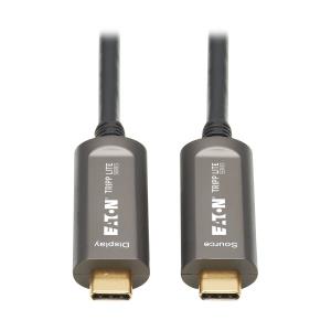 TRIPP LITE USB-C to USB-C Plenum-Rated Fiber Active Optical Cable (AOC) - 4K 60 Hz, HDR, 4:4:4, M/M, 10m - Black