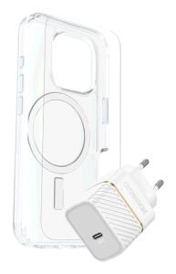 Bundle / Apple iPhone 16 Pro- (Symmetry Clear MagSafe / Premium Glass / EU USB-C Wall Charger 30W - white