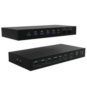 Docking Station KVM - 3 Hosts - Dual Display - Power Delivery 1x92w / 2x65w Uk