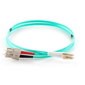 Duplex Fibre Optic Patch Cable - Lc To Sc 1m 50/125 Om3 Aqua