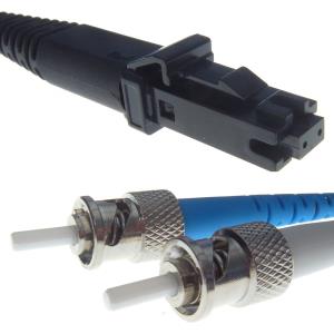 Duplex Fibre Optic Patch Cable - Mtrj To St 1m 50/125 Om3 Aqua