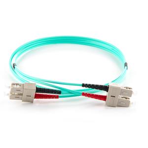 Duplex Fibre Optic Patch Cable - Sc To Sc 3m 50/125 Om3 Aqua