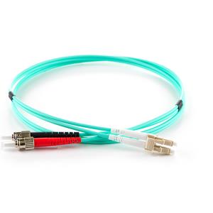 Duplex Fibre Optic Patch Cable - Lc To St 5m 50/125 Om3 Aqua
