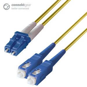 Duplex Fibre Optic Patch Cable - Lc To Sc 15m 9/125 Yellow