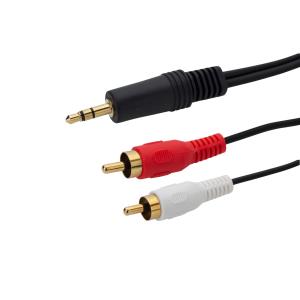 10M 3.5MM STEREO TO 2 X RCA/PHONO AUDIO CABLE - MALE TO