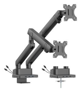 Flexee Single Pro Spring Dual Monitor Arm With Integrated USB