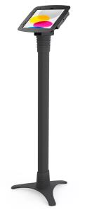 iPad 10.9in 10th Gen (2022), Adjustable Height VESA Mount Security Floor Stand - 45 Degree Display Floor Stand + Space, Enclosure - Black