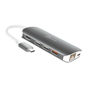 USB-c Multi Adapter - 1x USB-c (power Delivery 3.0) Male - 1x Hdmi 2x USB Type-a 1x USB Type-a (with Bc 1.2) 1x Sd 1x microsd 1x Rj45 - Silver