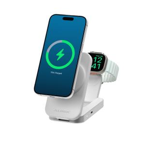 Flip 2-in-1 Qi2 Fast Wireless Charging Stand - White