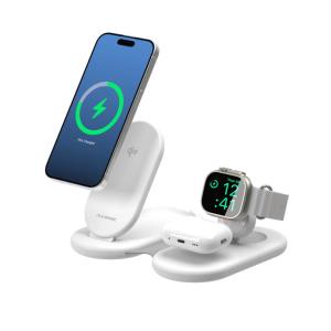 PackAway 3-in-1 Qi2 Fast Wireless Charger - White