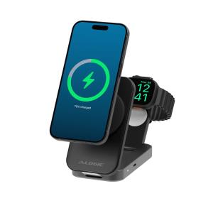 Flip 2-in-1 Qi2 Fast Wireless Charging Stand - Black