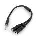 Headset Splitter Adapter 3.5mm 4 Pin To 2x 3 Pin 3.5mm - M/f