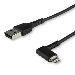 Cable USB To Lightning Mfi Certified 1m Black Angled