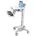 Styleview Emr Laptop Cart Non-powered Sv40 (white Grey And Polished Aluminum)