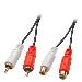 Audio Cable Premium - 2 X Phono/rca Male To 2 X Phono/rca Female - 10m - Black