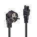 Extension Cable - Schuko 2 Pin Plug To Iec C5 - 2m - Black