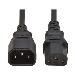 TRIPP LITE PDU Power Cord - C13 to C14 - 10A, 250V, H05VV-F, 50cm - Black
