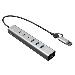 USB-c/USB-a Metal Hub 6 Port (3x USB-c, 3x USB-a), Lan, Power Delivery 85w