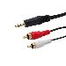 2M 3.5MM STEREO TO 2 X RCA/PHONO AUDIO CABLE - MALE TO