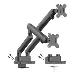 Flexee Single Pro Spring Dual Monitor Arm With Integrated USB