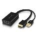 HDMI Male to DisplayPort Female Adapter with USB Cable for Power - BLACK